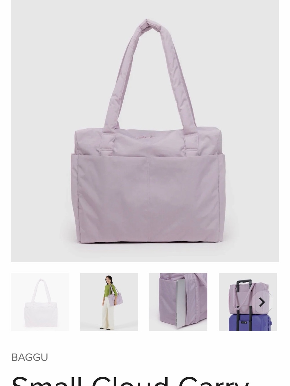 BAGGU Small Cloud Carry-All Tote in Lavender